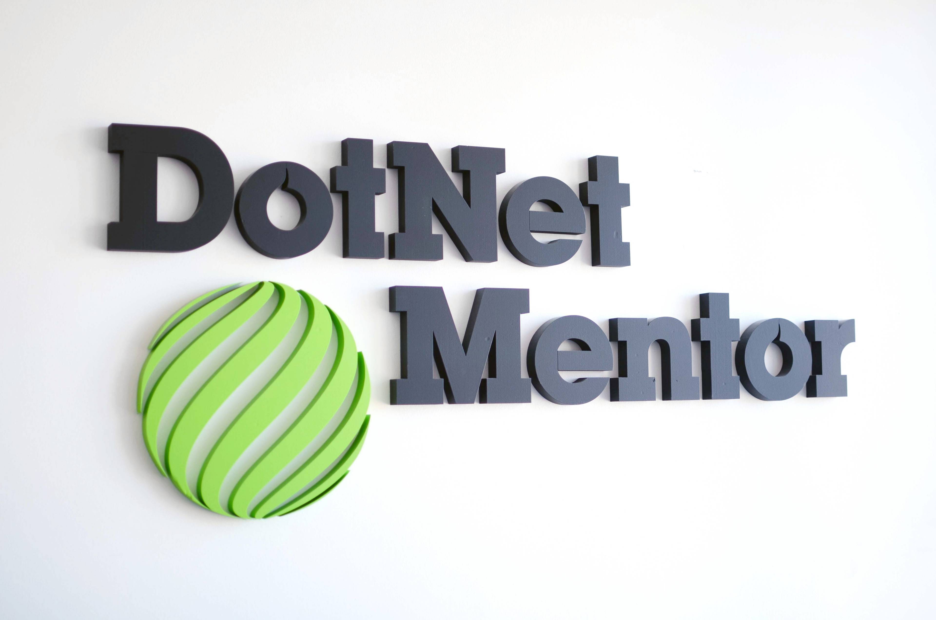 Dotnet mentor skylt