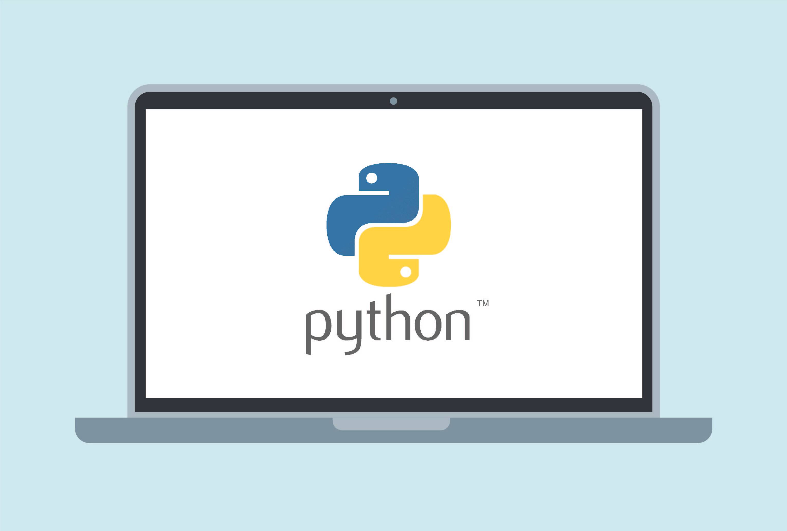 Illustration av dator med Python      