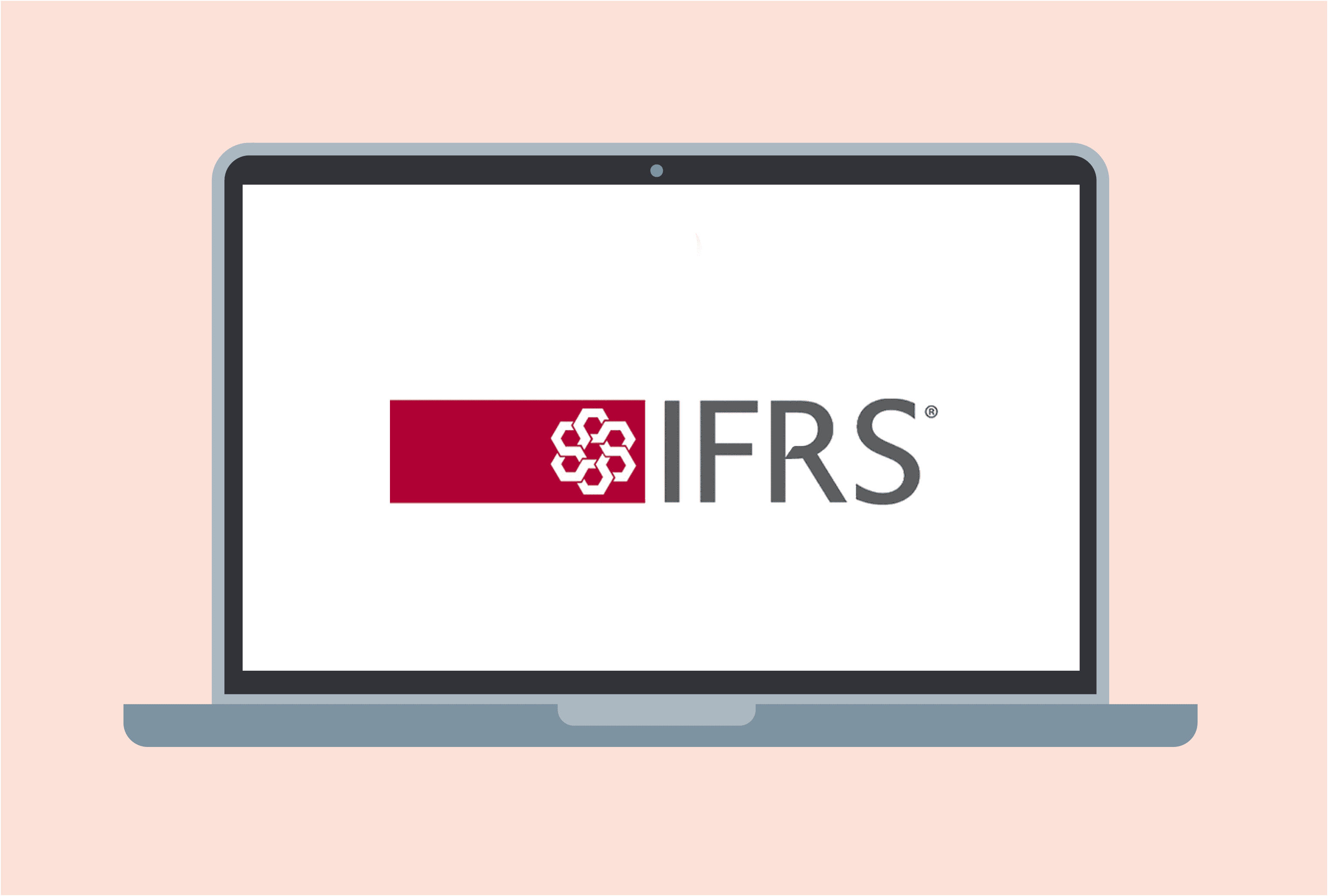Illustration på dator med IFRS