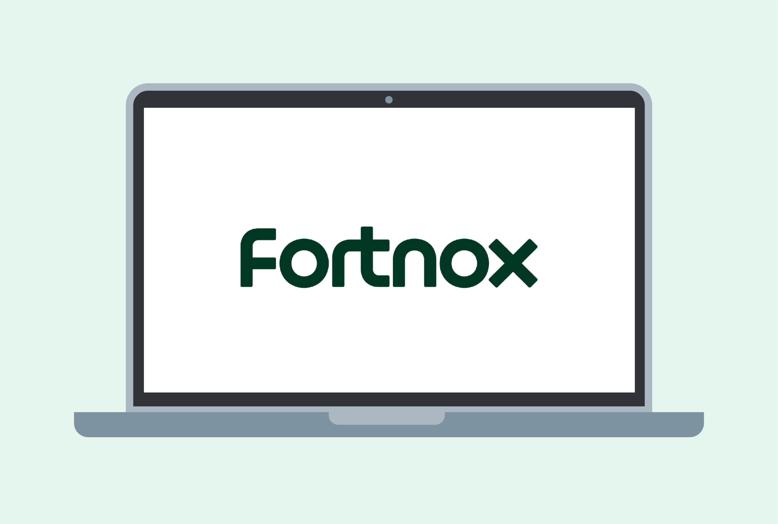 Illustration av dator med Fortnox  