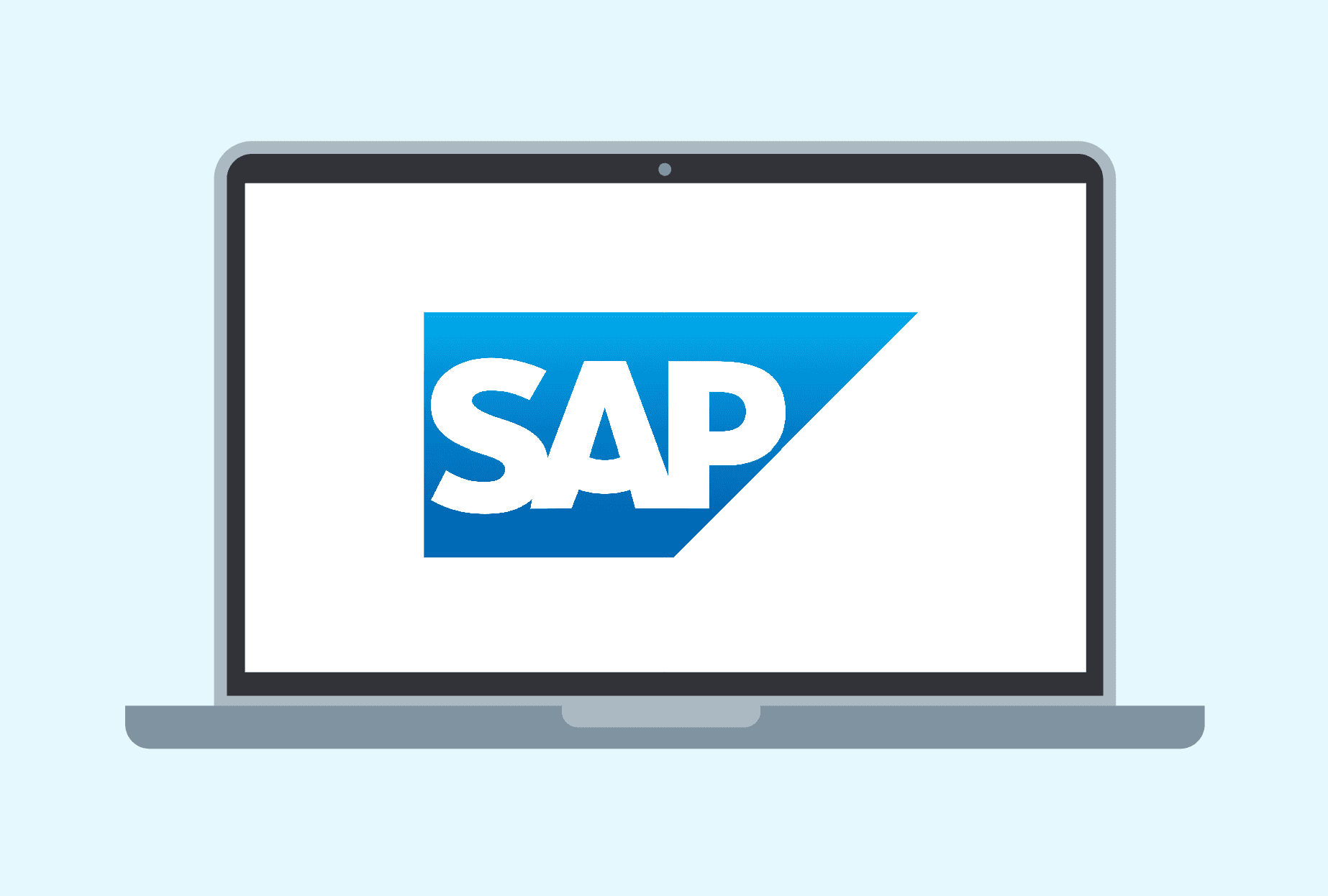 Illustration av dator med SAP  
