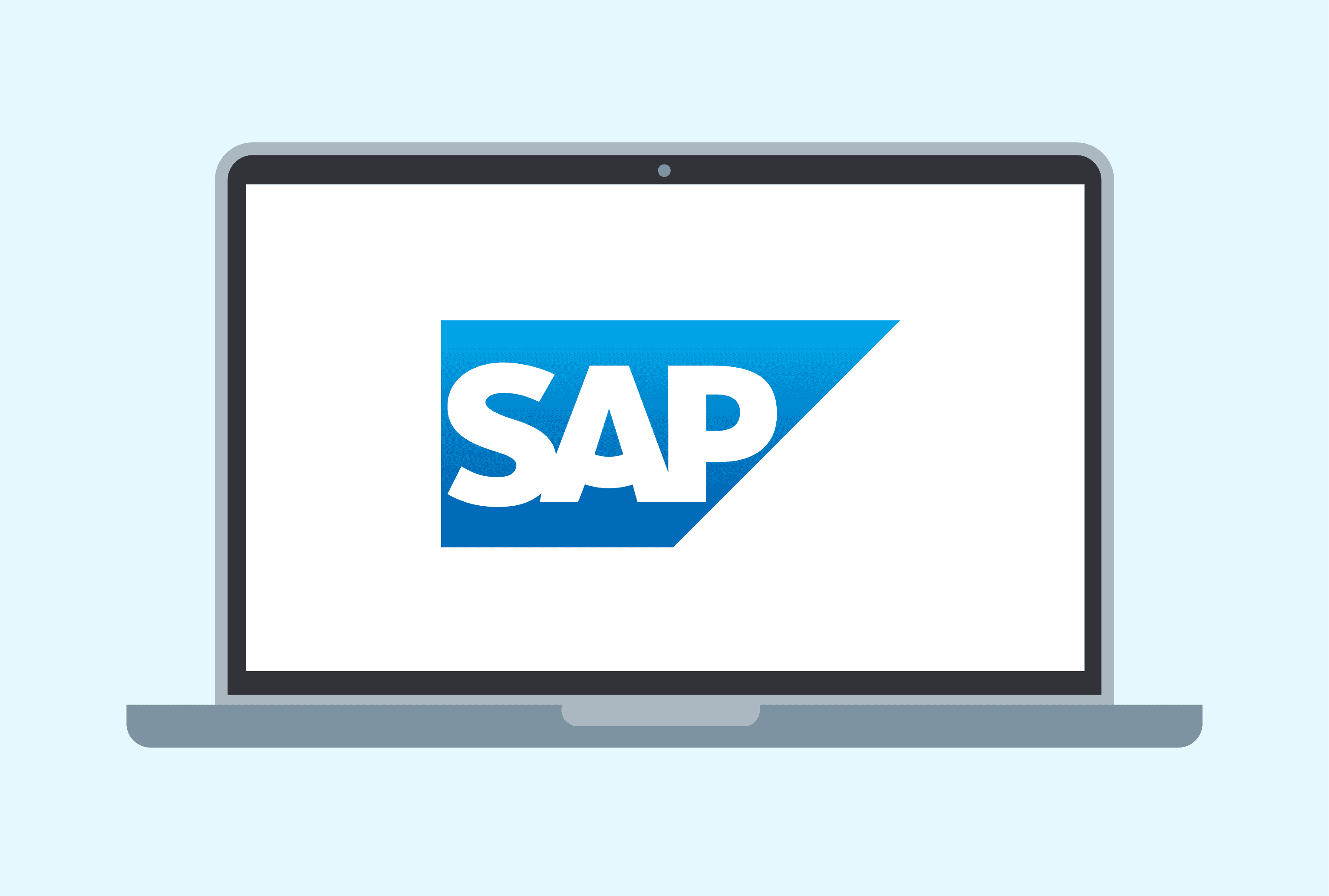 Illustration av dator med SAP  