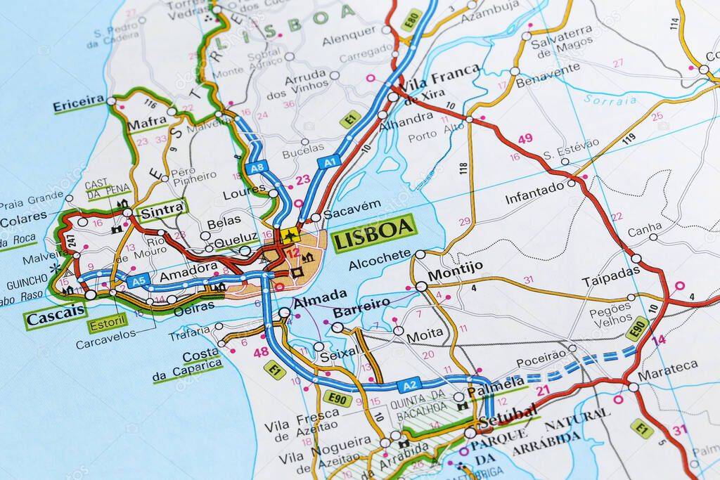 Kartbild av Lissabon